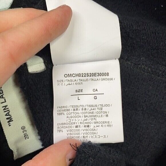 Off-White c/o Virgil Abloh Disrupted Logo Slim Black Sweatpants Size Large - Picture 11 of 12